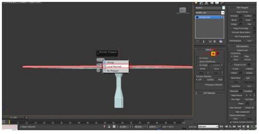 选择侧面的一圈面进行Extrude挤出